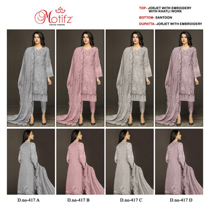 Dno 417 Motifz Georgette Pakistani Salwar Suits