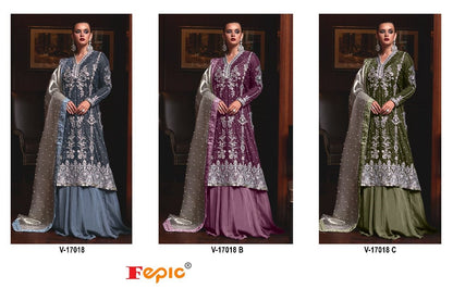 V 17018 Fepic Velvet Pakistani Salwar Suits