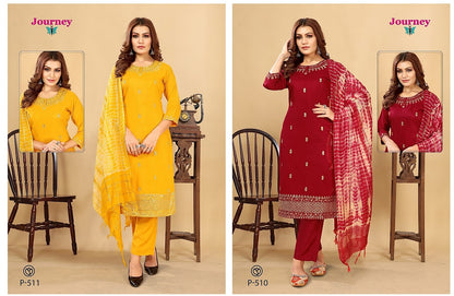 P 510-511 Journey Design Muslin Readymade Pant Style Suits