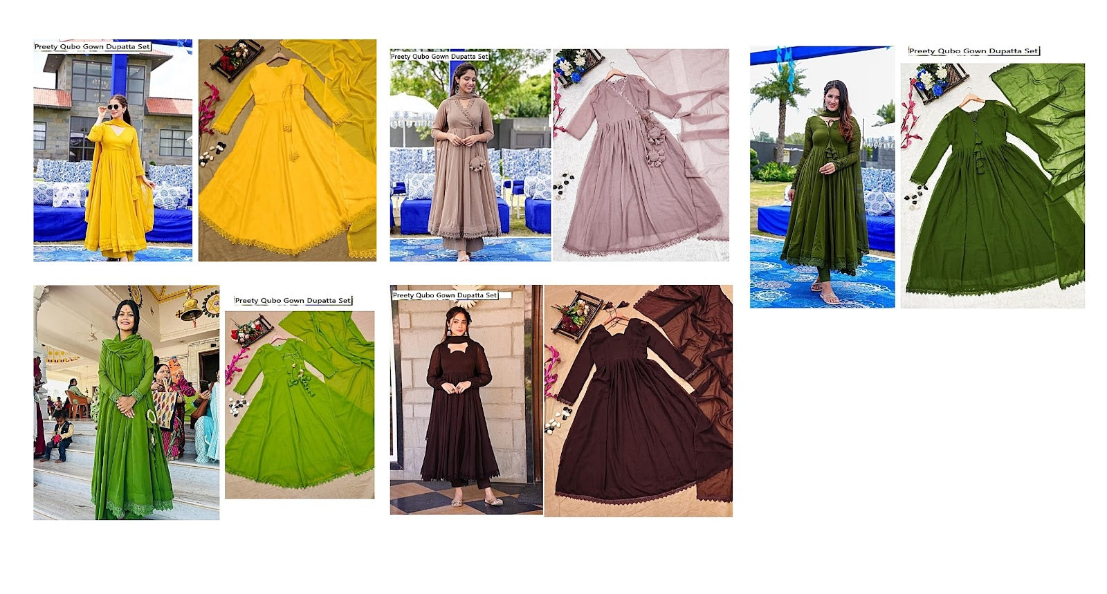 Preety Qubo Georgette Gown Dupatta Set