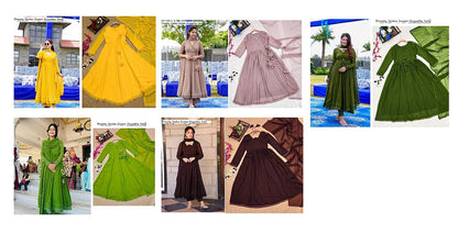 Preety Qubo Georgette Gown Dupatta Set