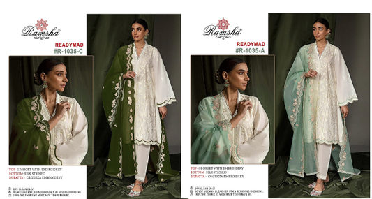 R 1035 Ac Ramsha Georgette Pakistani Readymade Suits