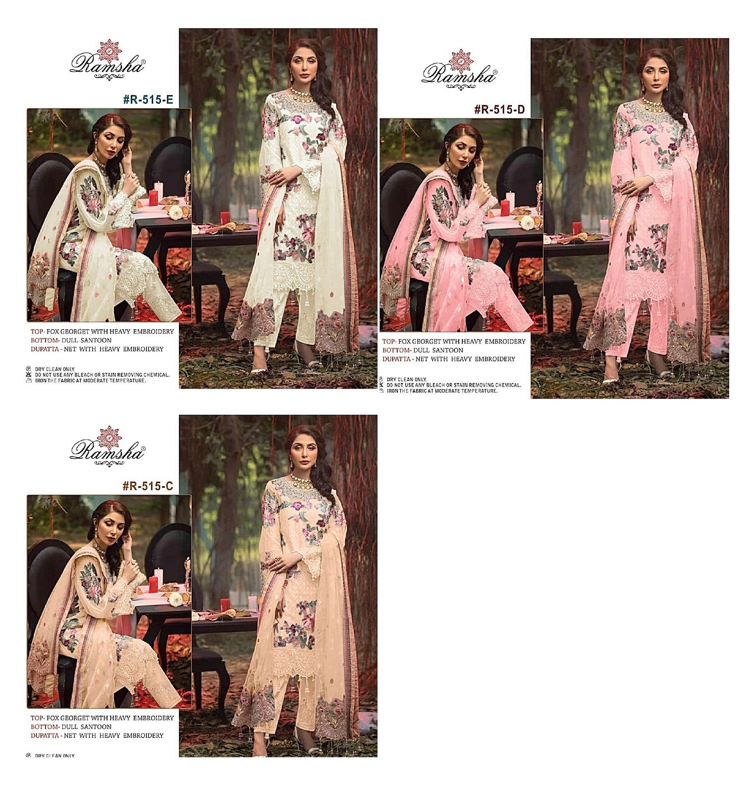R 515 Ramsha Georgette Pakistani Salwar Suits