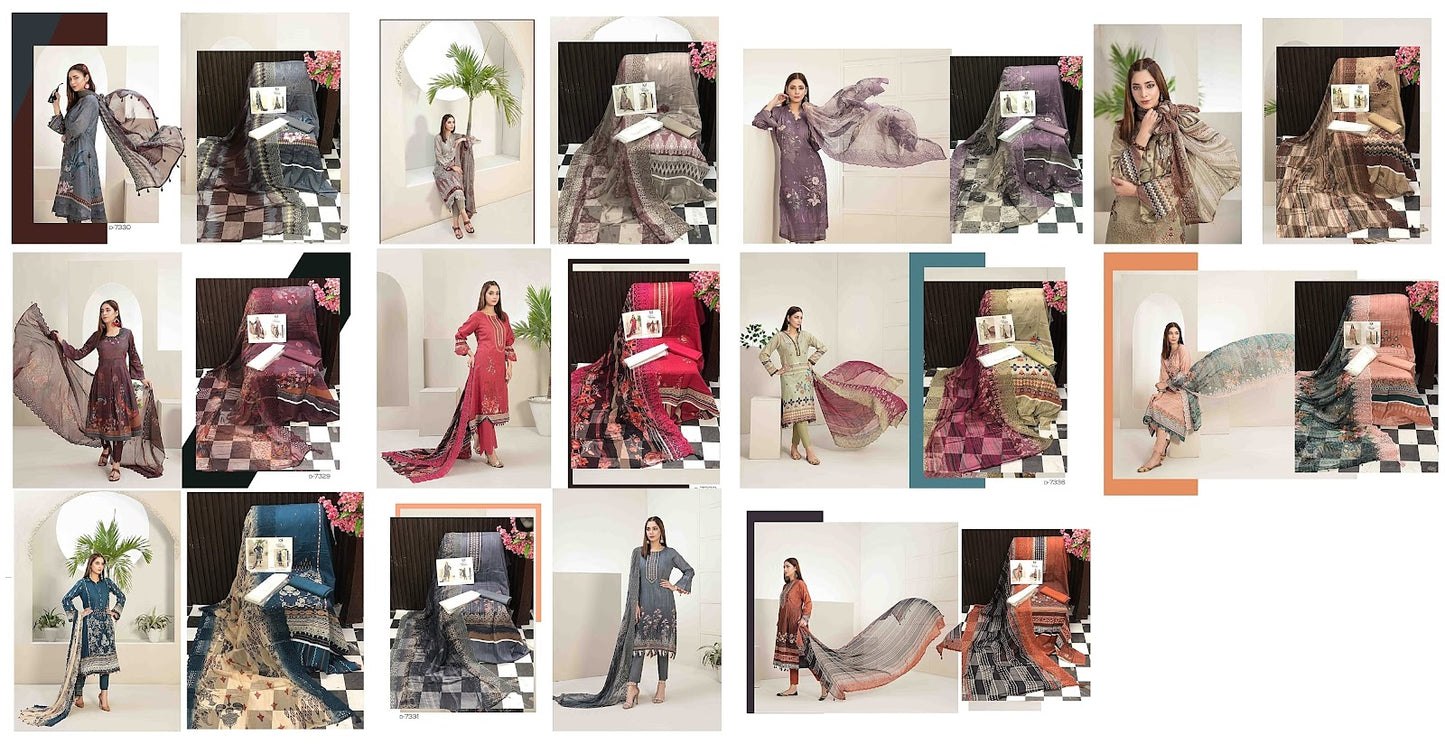 Raina Shahid Tawakkal Lawn Original Pakistani Suits