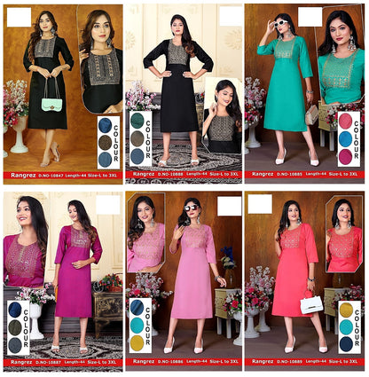 Rangrezz Zoya Two Tone Knee Length Kurtis