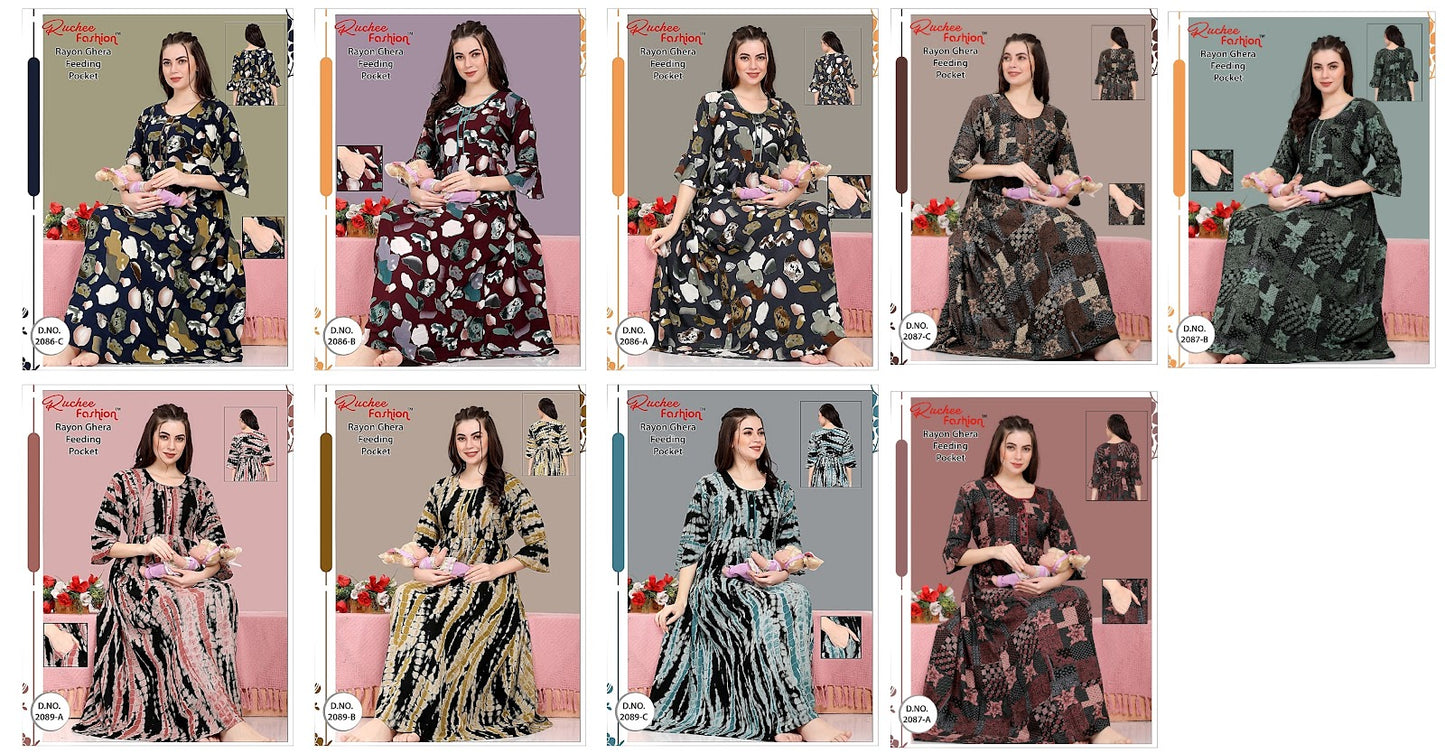 Rayon-010124 Ruchee Fashion Feeding Night Gown