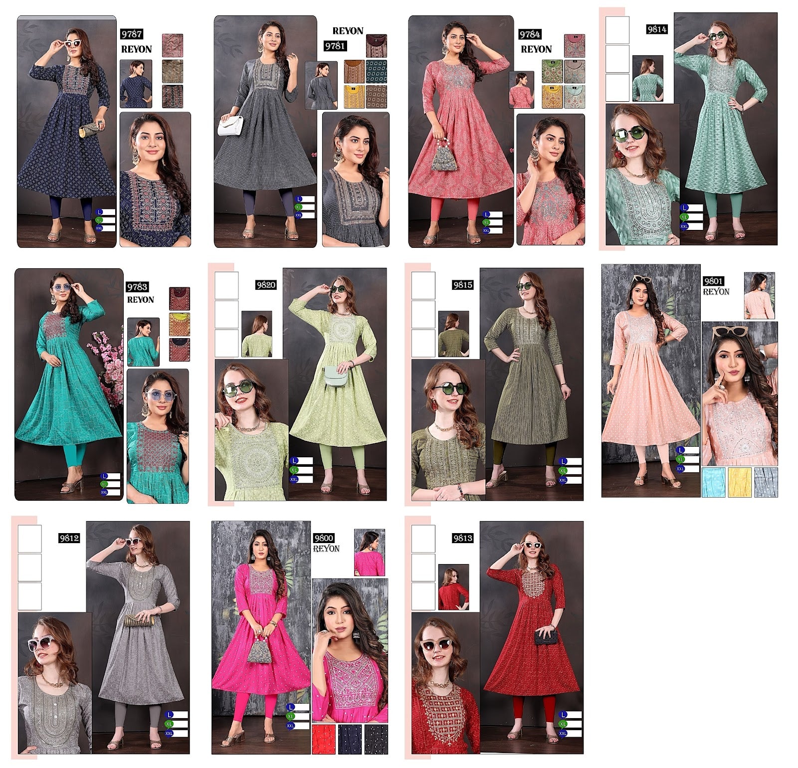 Rayon-0201 Mmc Anarkali Kurtis