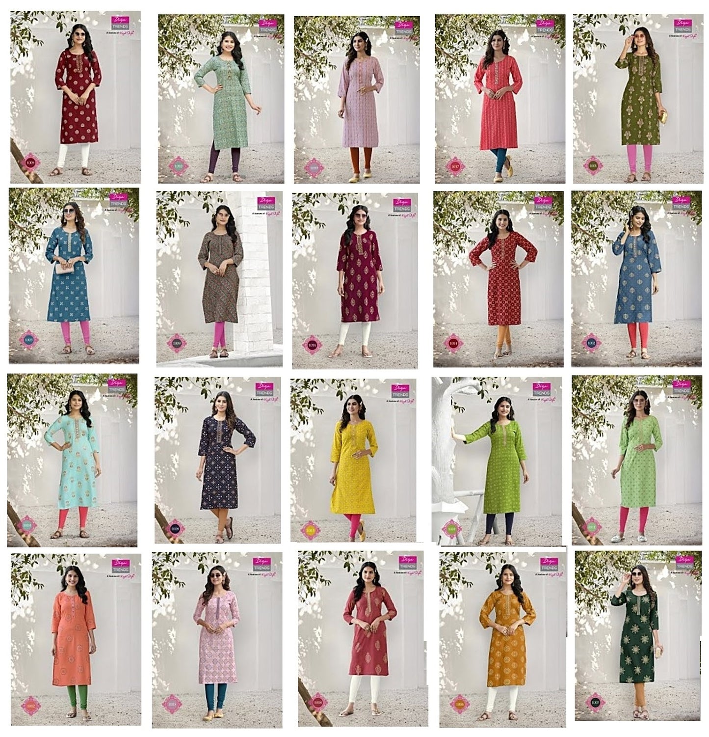 Rayon-1903 Diya Trends Straight Cut Kurtis