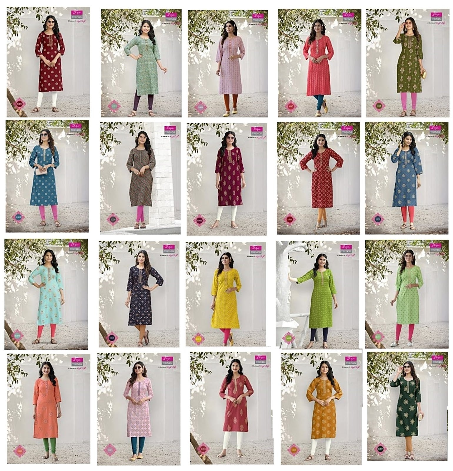 Rayon-1903 Diya Trends Straight Cut Kurtis