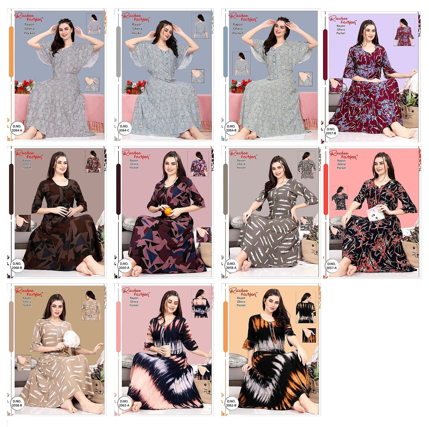 Rayon-B Ruchee Fashion Night Gowns