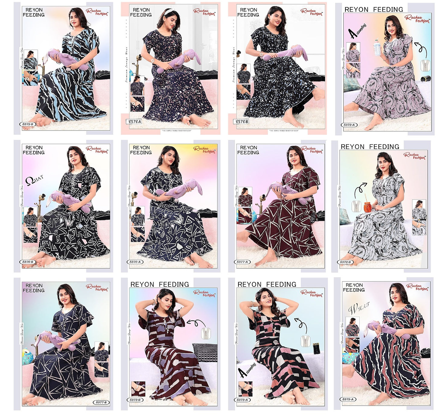 Rayon 281123 Ruchee Fashion Feeding Night Gown