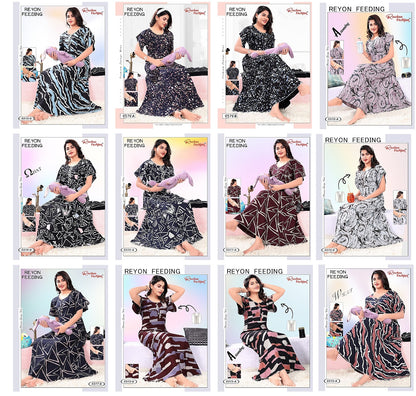 Rayon 281123 Ruchee Fashion Feeding Night Gown