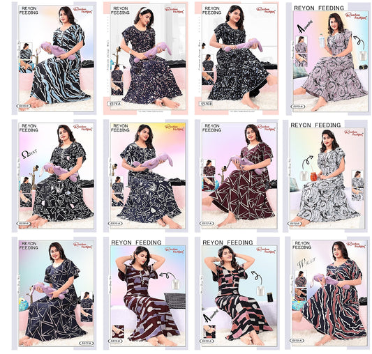 Rayon 281123 Ruchee Fashion Feeding Night Gown