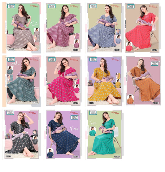 Rayon Ghera 3110 Ruchee Fashion Feeding Night Gown