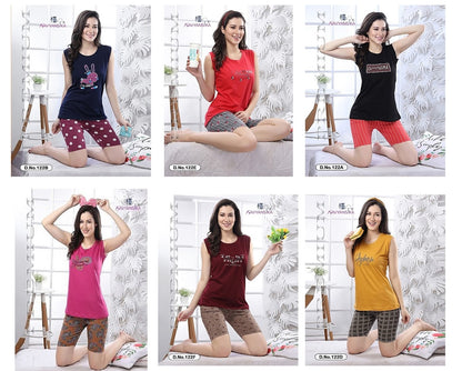 Ready At Store-Vol 122 Kavyansika Hosiery Cotton Shorts Night Suits