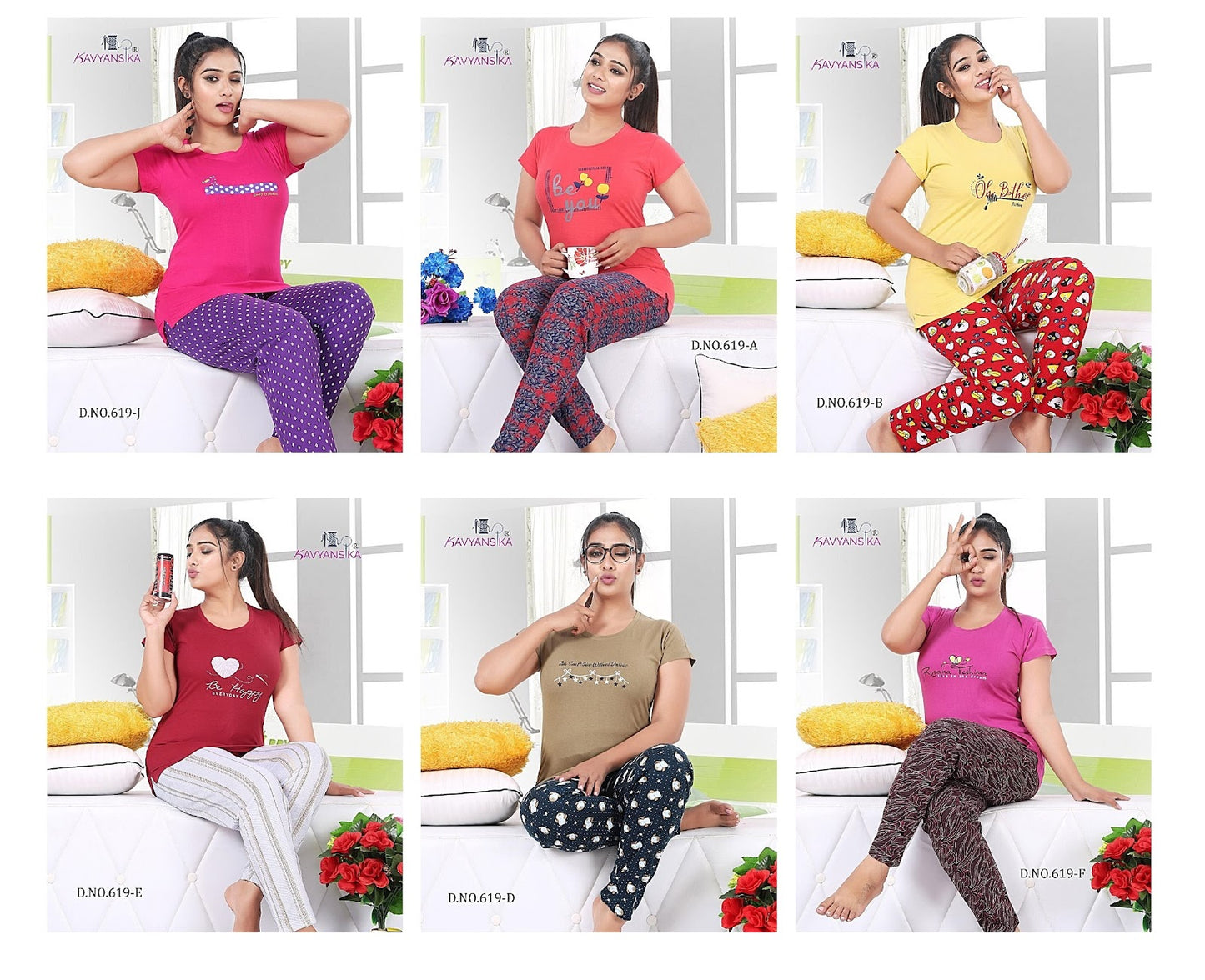 Ready At Store-Vol 619 Kavyansika Hosiery Cotton Pyjama Night Suits