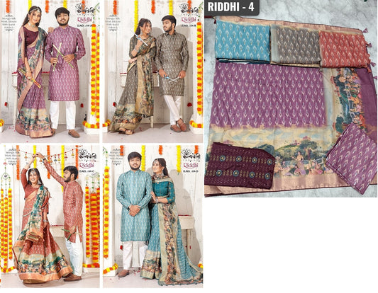 Riddhi-4 Kalpveli Silk Womens Mens Combo Set