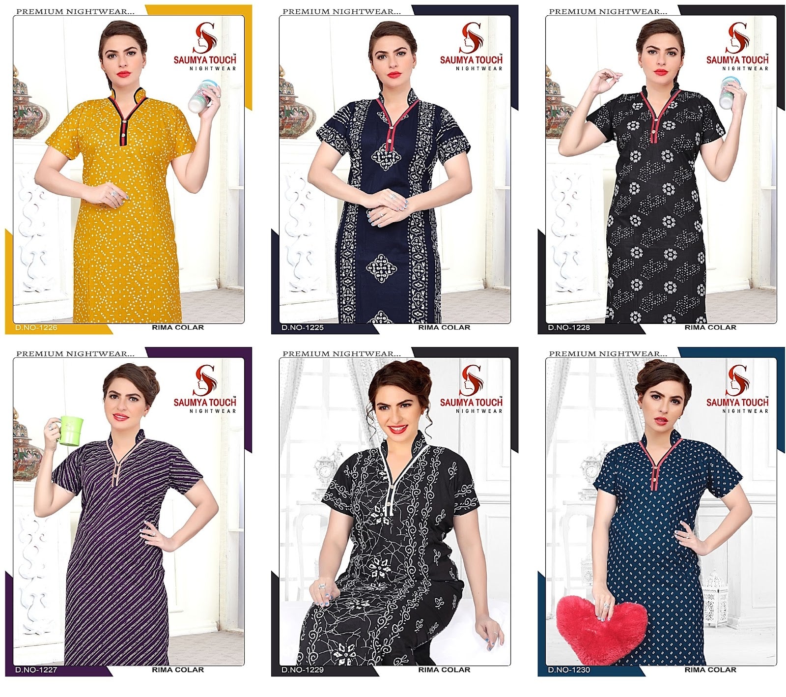 Rima-1001-B Saumya Touch Night Gowns