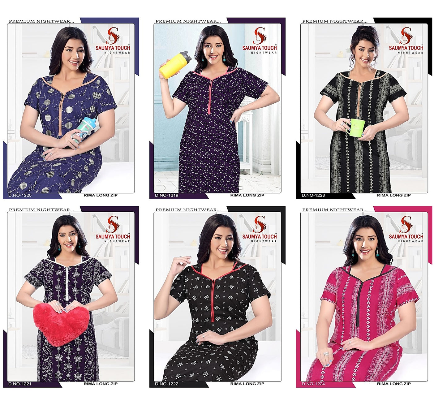 Rimay-1001-A Saumya Touch Night Gowns