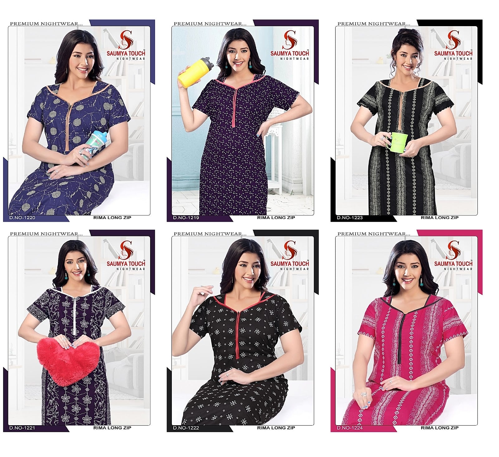 Rimay-1001-A Saumya Touch Night Gowns