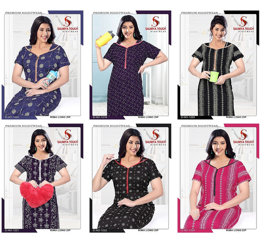 Rimay-1001-A Saumya Touch Night Gowns
