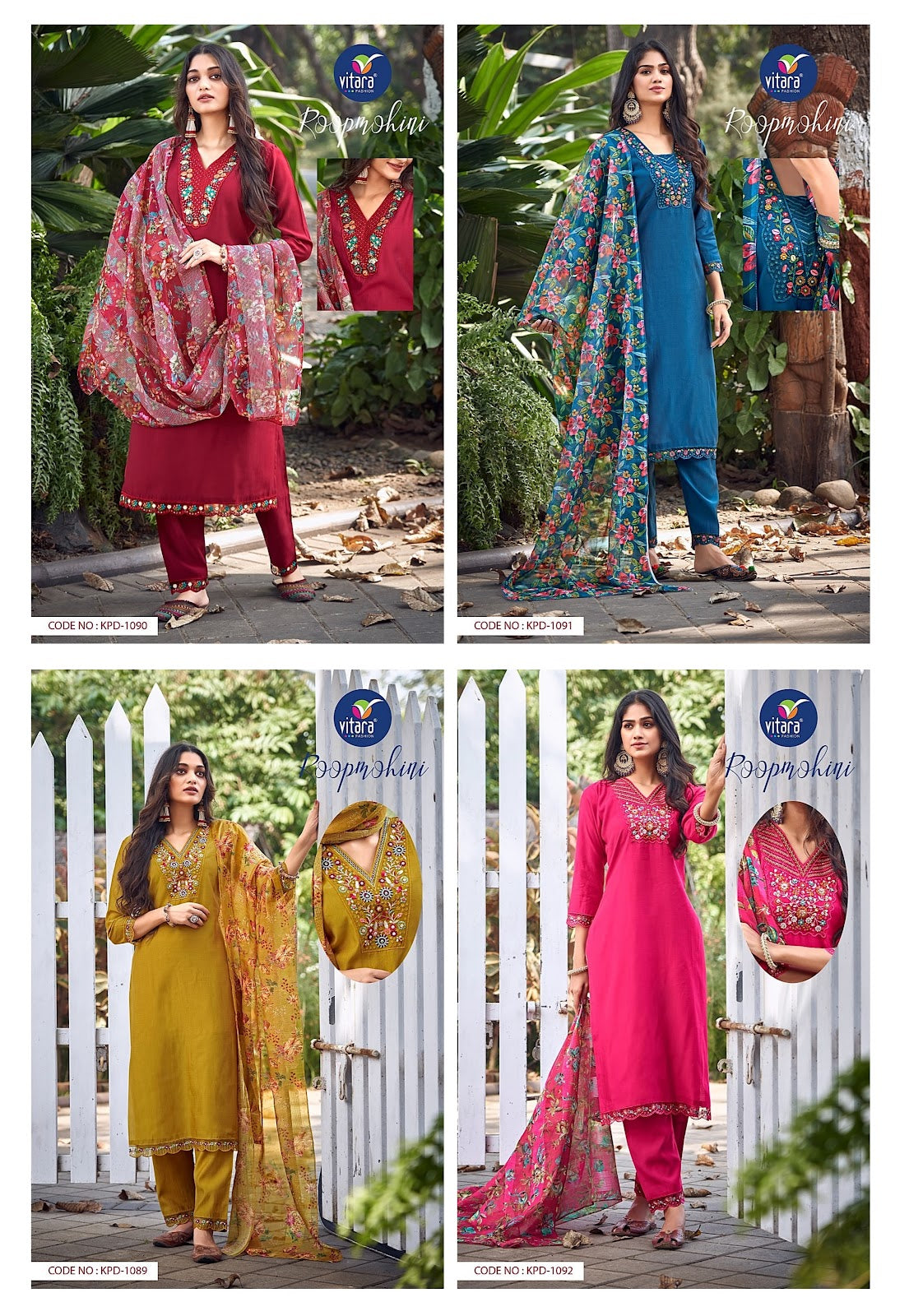 Roop Mohini Vitara Roman Silk Readymade Pant Style Suits – Kavya Style Plus