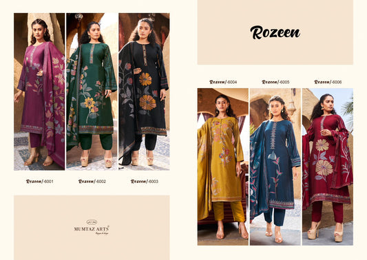 Rozeen Mumtaz Arts Viscose Muslin Pant Style Suits