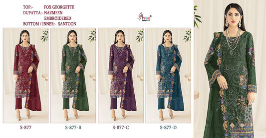 S-877 Shree Fabs Georgette Pakistani Salwar Suits
