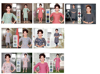 S4U-A Zoya Rayon Knee Length Kurtis