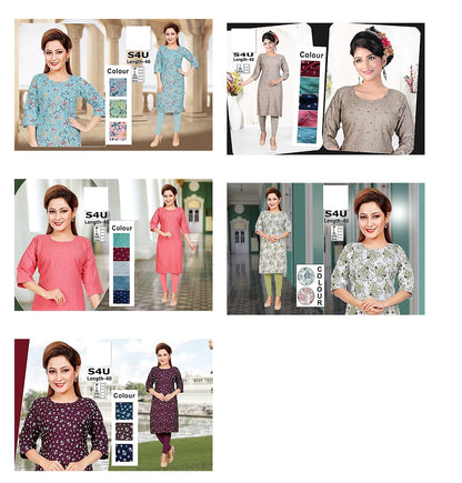 S4U-B Zoya Rayon Knee Length Kurtis