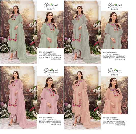 Dn 5 Ghij Simra Georgette Pakistani Salwar Suits