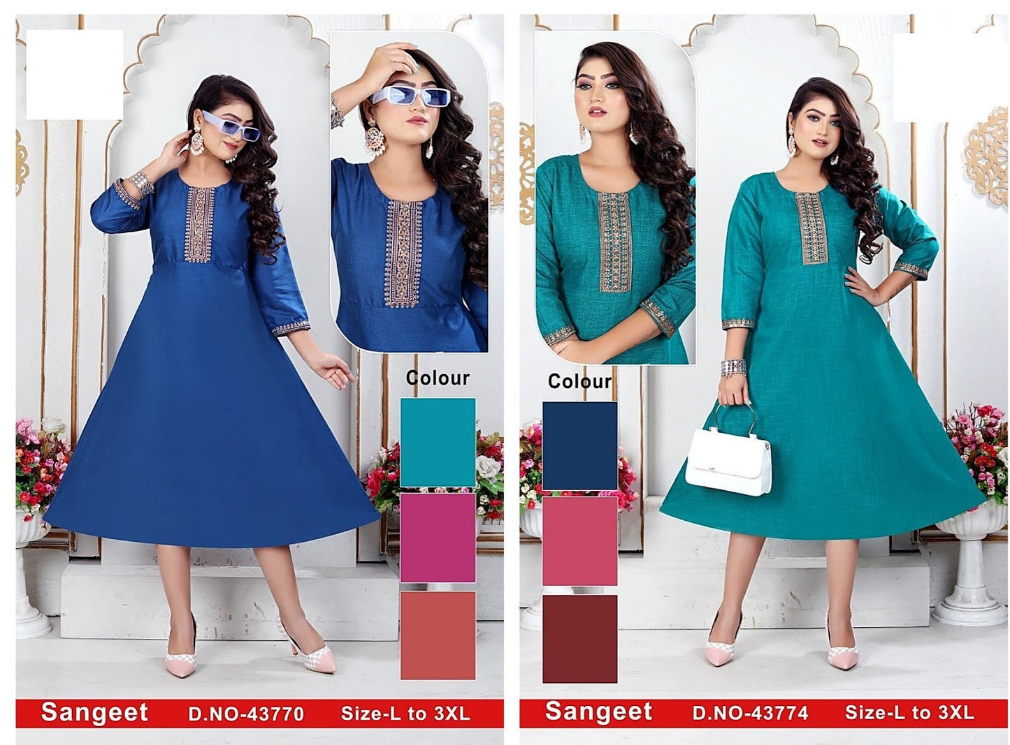 Sangeet Zoya Two Tone Anarkali Kurtis