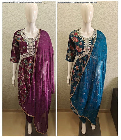 Sequence Work 271123 Veeha Modal Readymade Pant Style Suits
