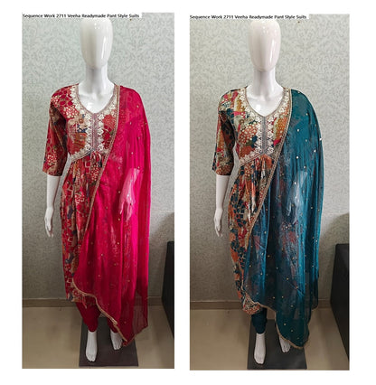 Sequence Work 2711 Veeha Modal Readymade Pant Style Suits