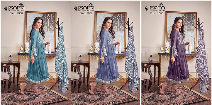 Sf 1060 Safa Fashion Fab Georgette Pakistani Readymade Suits