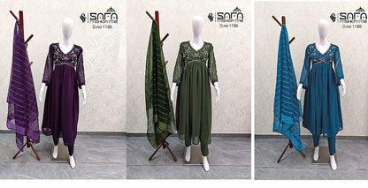 Sf 1186 Safa Fashion Fab Georgette Pakistani Readymade Suits