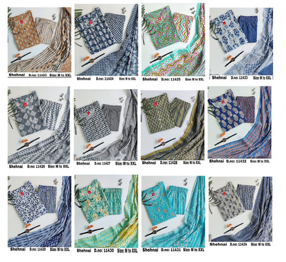 Shehnai Zoya Cotton Readymade Pant Style Suits