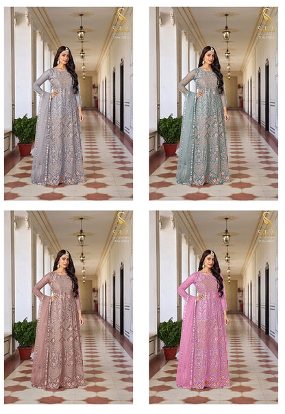 Simran Sabah Butterfly Net Anarkali Salwar Suits