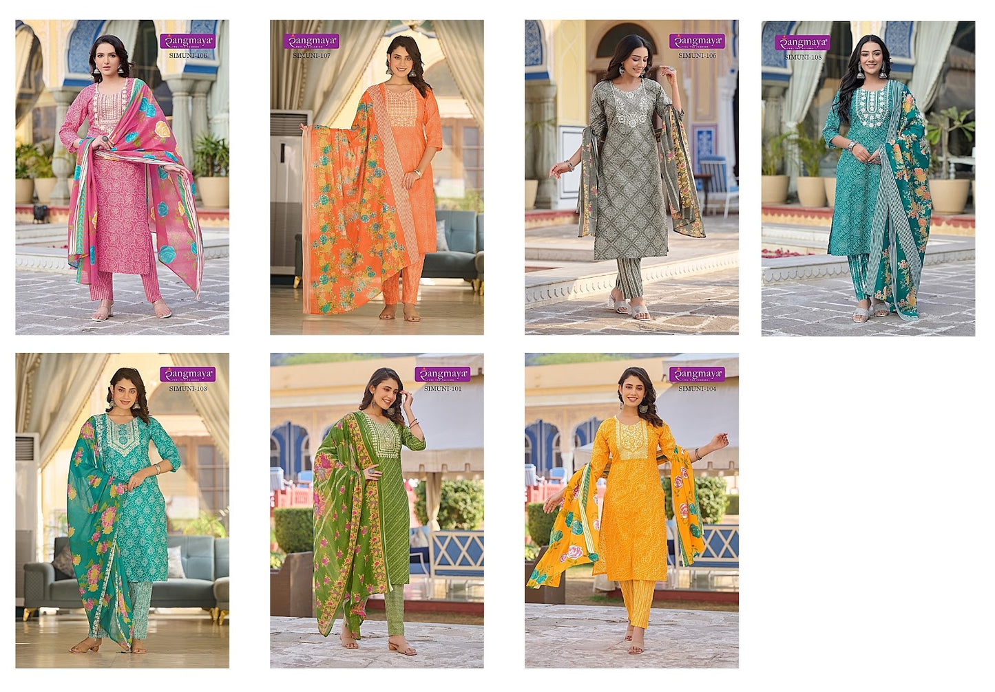 Simuni Rangmaya Cotton Readymade Pant Style Suits