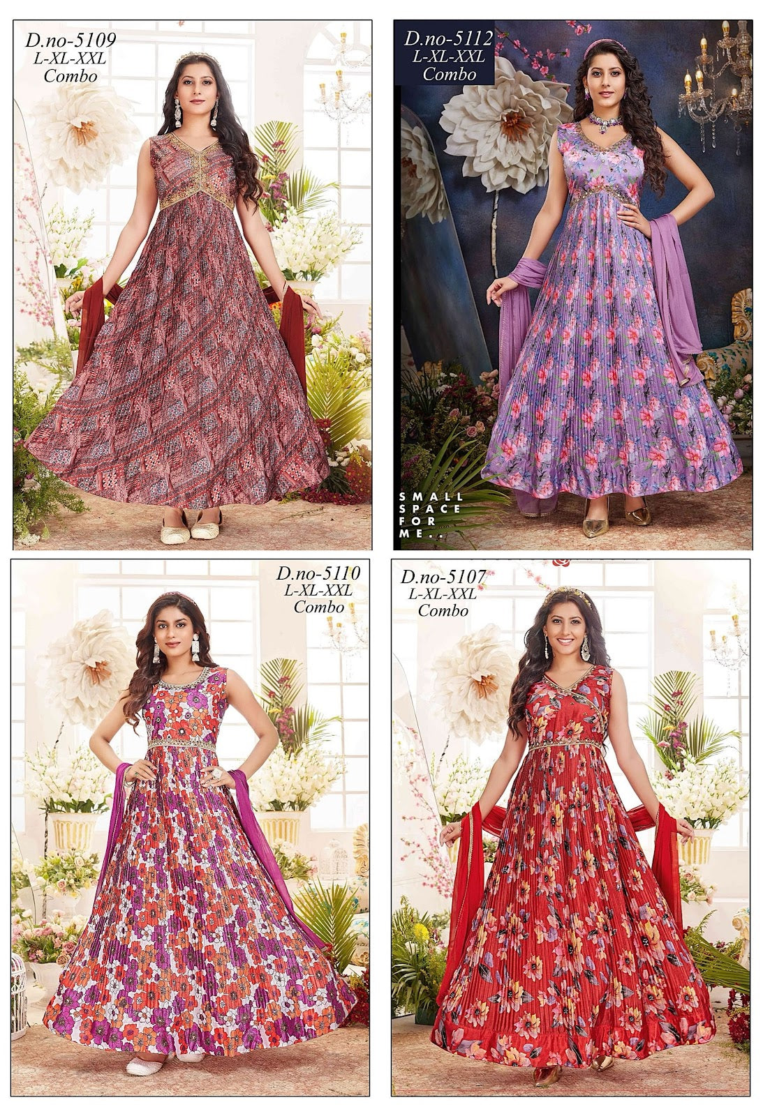 Single Colour-B Kalyan Chinon Readymade Anarkali Suits