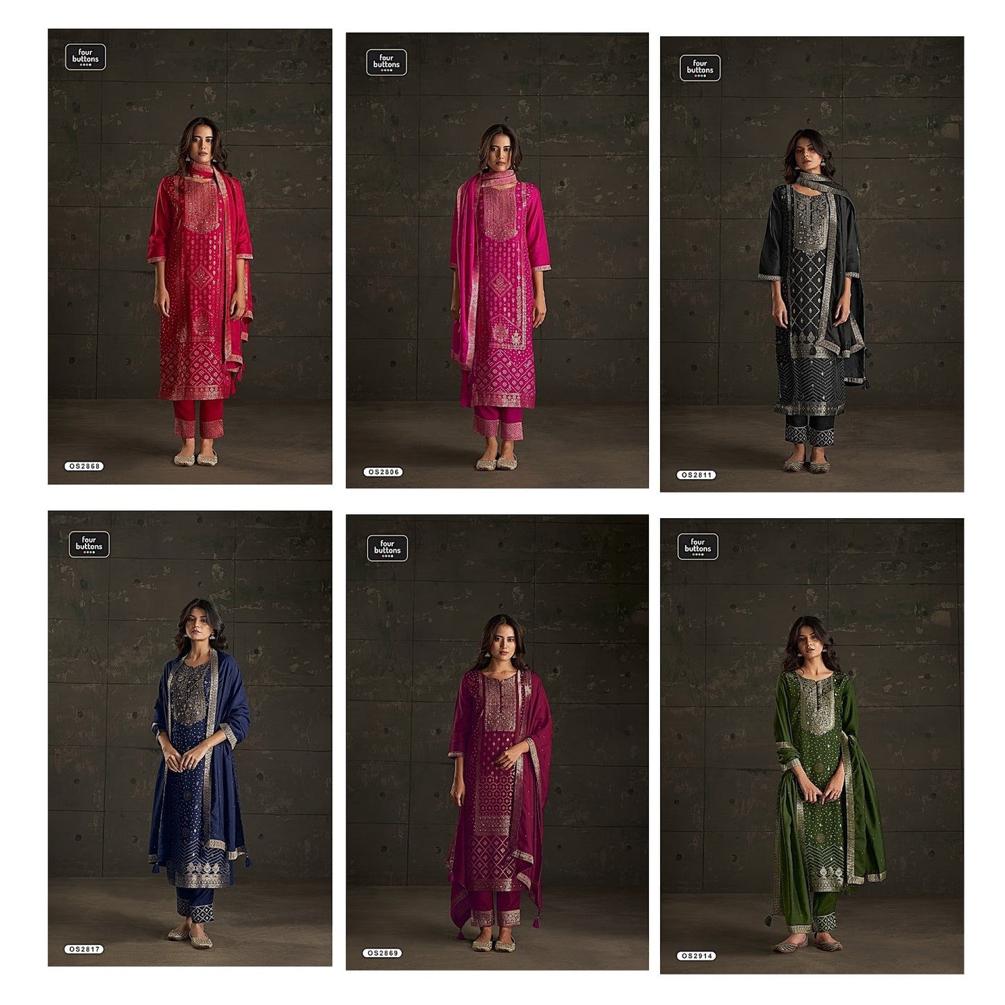 Skd Four Buttons Russian Jacquard Readymade Pant Style Suits