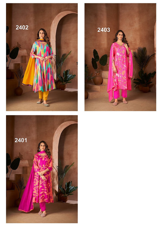Spring Jivora Pure Muslin Readymade Pant Style Suits