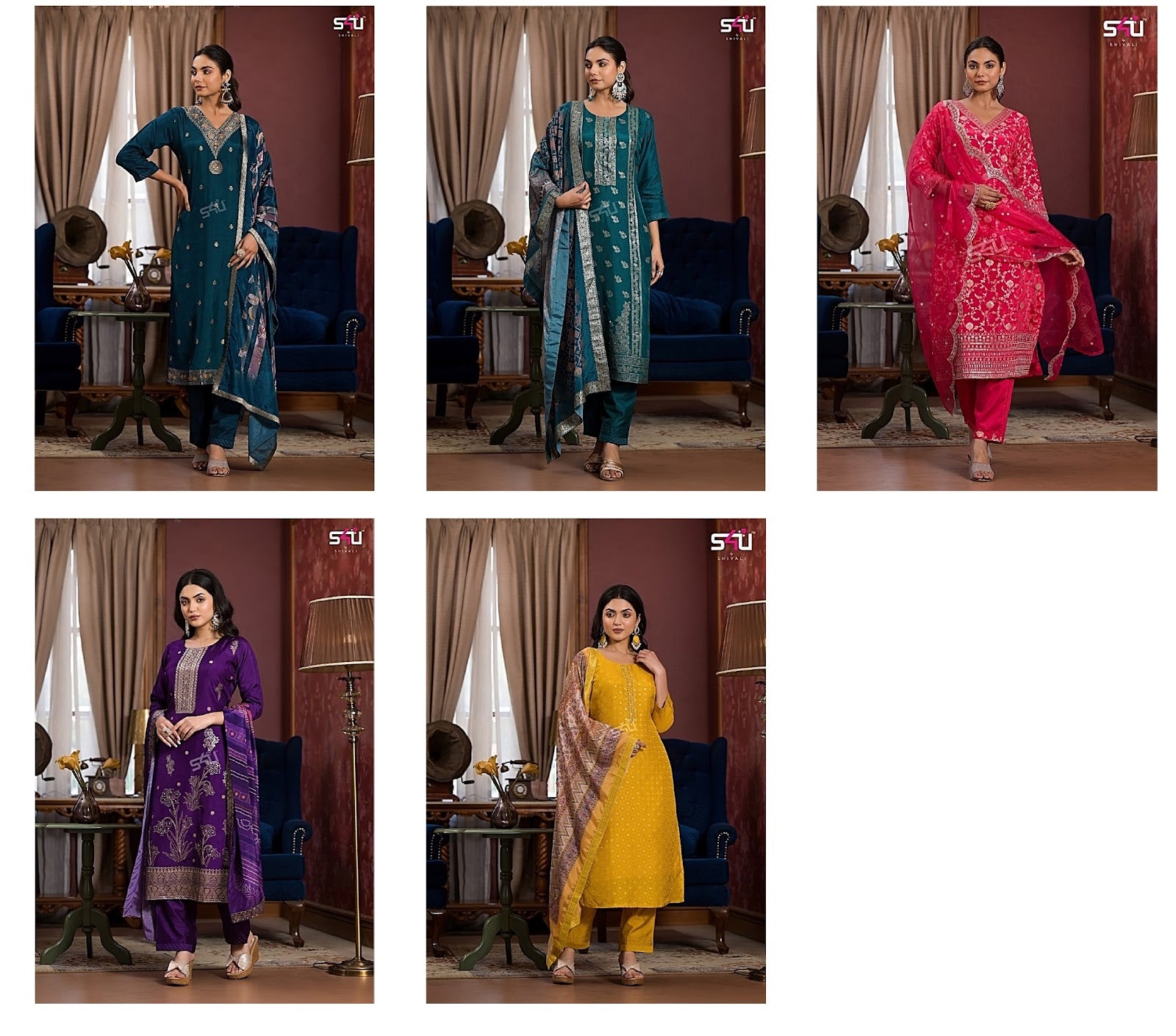 The Banaras Story Vol 2 S4U Dola Jacquard Readymade Pant Style Suits