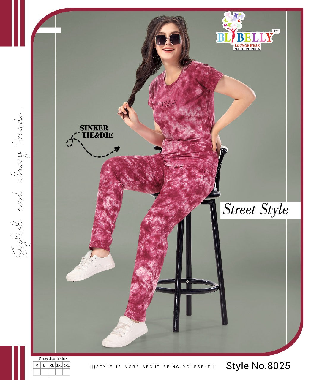 Tie-Die-2301 Belly Sinker Pyjama Night Suits