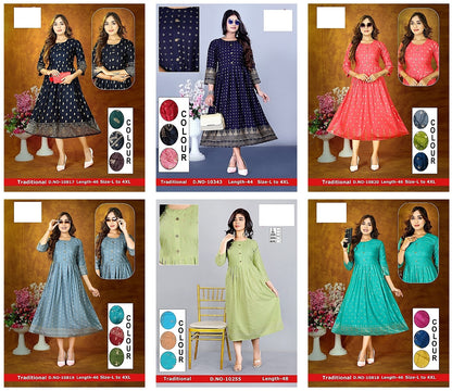 Traditional Zoya Rayon Anarkali Kurtis