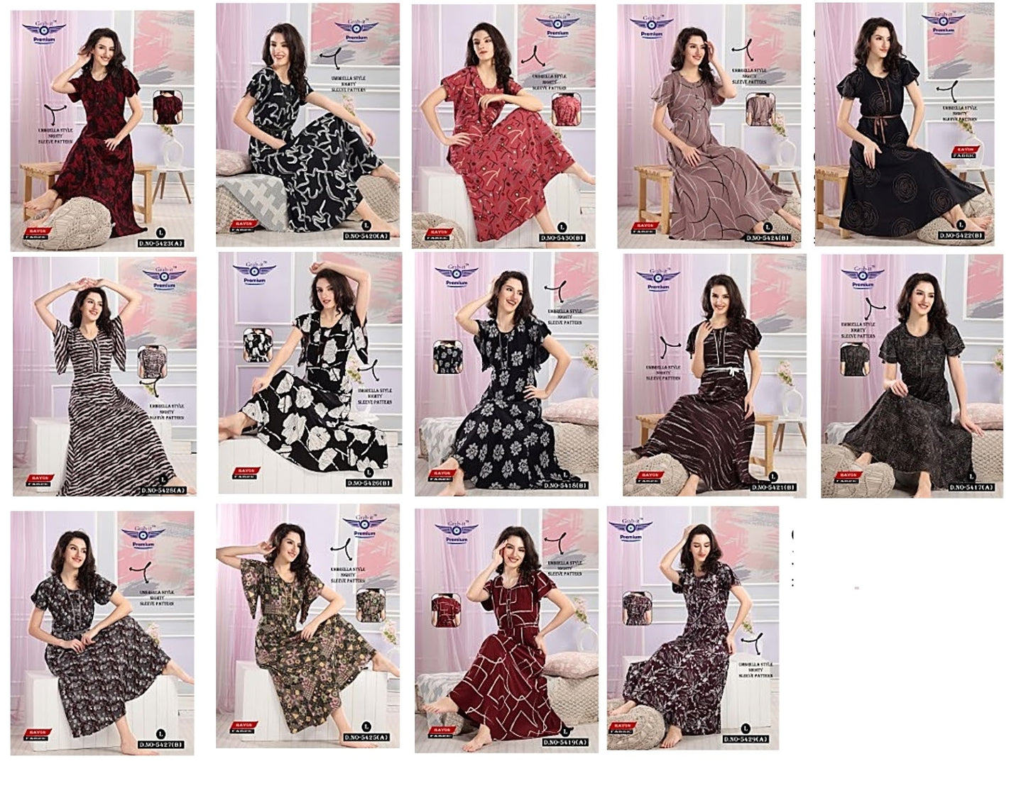 Umbrella-1303 Grab It Rayon Night Gowns