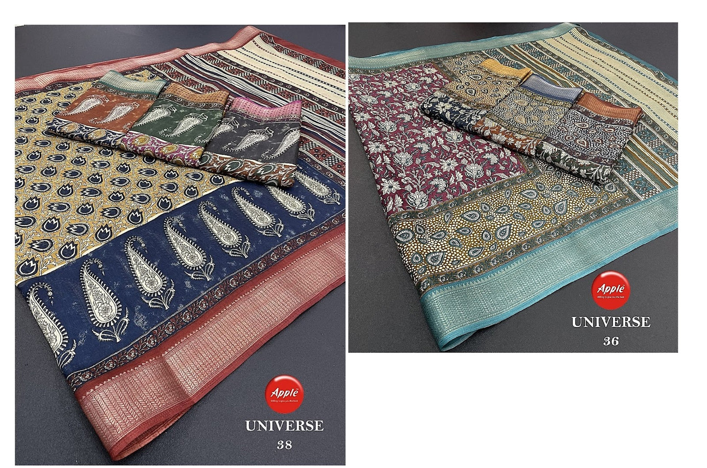Universe 36-38 Apple Jacquard Sarees