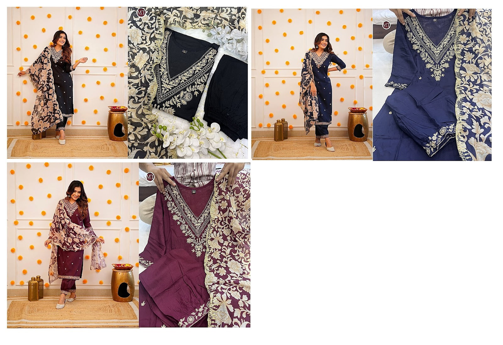 V Neck-0102 Aarohi Rayon Afghani Readymade Suit