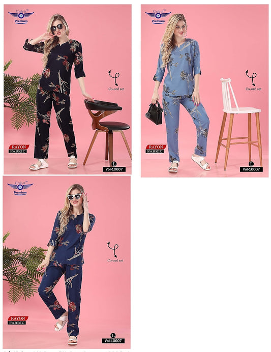Vol 10007 Grab It Rayon Co Ord Set