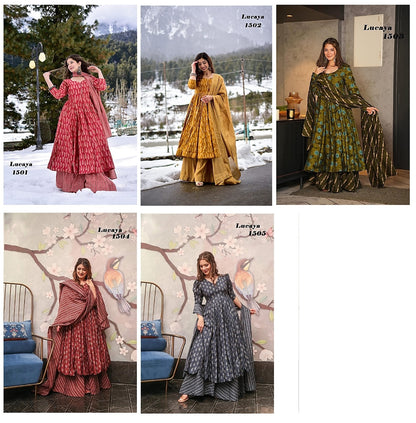 Vol 15 Lucaya Muslin Readymade Plazzo Style Suits